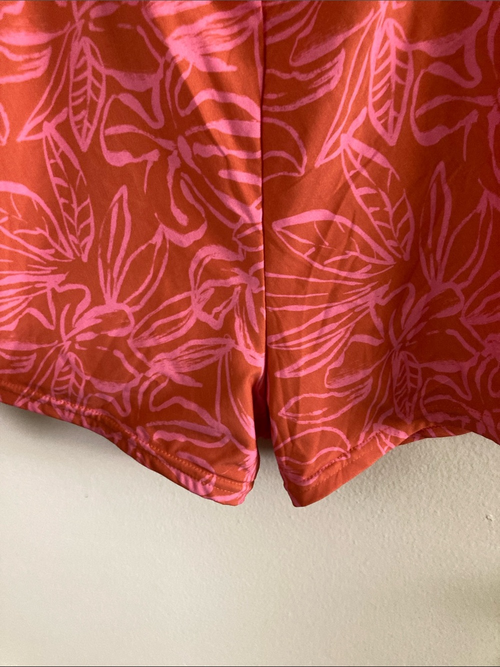 Stone Fox Swim Coral Orange One-Piece with Pink Floral Motif - Picture 4 of 5